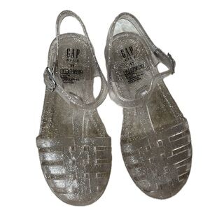 GAP Kids Clear Silver Glitter Jelly Sandals Size 11